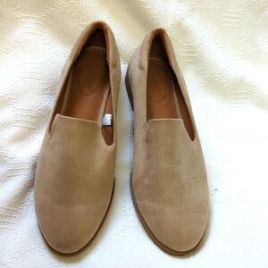 Tan faux-suede Loafers, size 7, like new